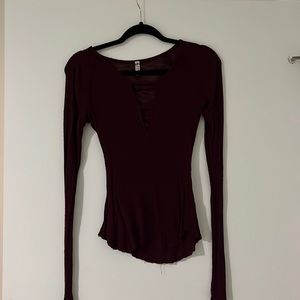 Maroon Free People top